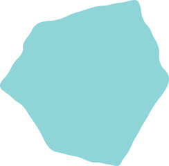 Abstract Turquoise Shape Isolated on White Background Flat