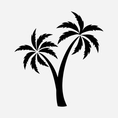 Obraz premium Palm Tree Silhouette Vector for Tropical Design.