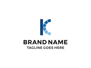 Technology letter K logo design vector, isolated on transparent background