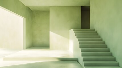 Interior architectural design featuring light-filled space with steps.