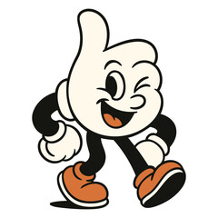 Confident Thumbs Up Hand Cartoon Character Winking