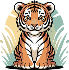 Powerful Tiger Face in Mandala Style – Detailed Vector Clipart, High Quality Tiger Vector – Premium Wildlife Illustration for Adobe Stock