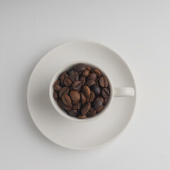 Coffee beans on white background