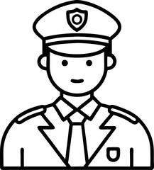 police officer character cartoon, vector icon style