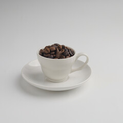 Coffee beans on white background