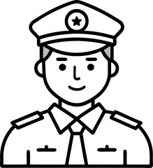 police officer character cartoon, vector icon style