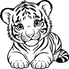 Powerful Tiger Face in Mandala Style – Detailed Vector Clipart, High Quality Tiger Vector – Premium Wildlife Illustration for Adobe Stock