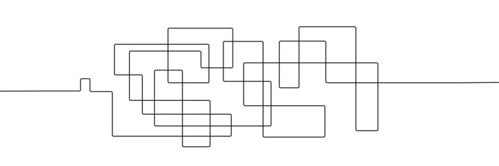 Hand-Drawn Scribbles of Tangled Intertwined Lines in Different Shapes and Size. Editable Line. Adjustable Stroke Width . Vector Illustration . EPS 20 . 