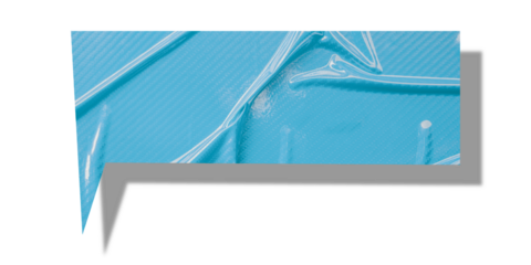 Light blue speech bubble crumpled paper isolated on transparent background