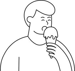 아이스크림 남 흑백