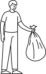 쓰레기봉투 남 흑백