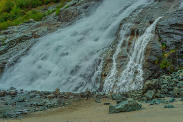 Cascading Mountain Waterfall