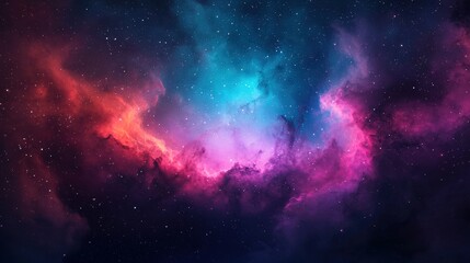 Obraz premium Vibrant nebula clouds and shimmering stars create a breathtaking deep space scene, perfect for projects related to astronomy, the cosmos, and the wonders of the universe