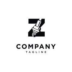 Letter Z Spark Plug Logo Icon Vector