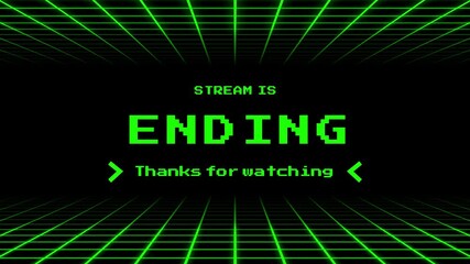 Stream is ending pixel art looping, stream overlay animation - Powered by Adobe