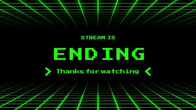 Stream is ending pixel art looping, stream overlay animation