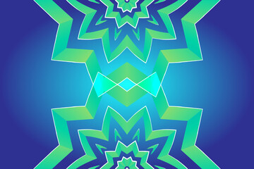 Beautiful glow colour caleidoscope gradient flower line art pattern wallpaper of indonesian traditional abstract batik ethnic dayak ornament for commercial ads