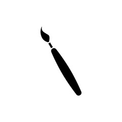 Paint brush doodle icon vector in black fill style. Editable EPS for creative tools, drawing apps, art education, or graphic design themes.