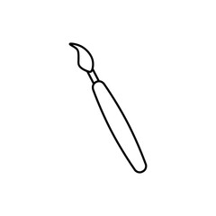 Paint brush doodle icon vector in outline style. Editable EPS for creative tools, drawing apps, art education, or graphic design themes.