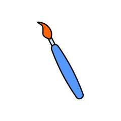 Paint brush doodle icon vector in lineal color style. Editable EPS for creative tools, drawing apps, art education, or graphic design themes.
