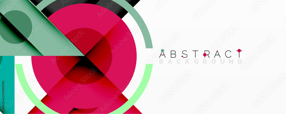 Poster modern design features overlapping circles, vibrant colors, clean lines. minimalist aesthetic suitab