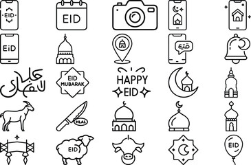 Eid Mubarak Icon Set
