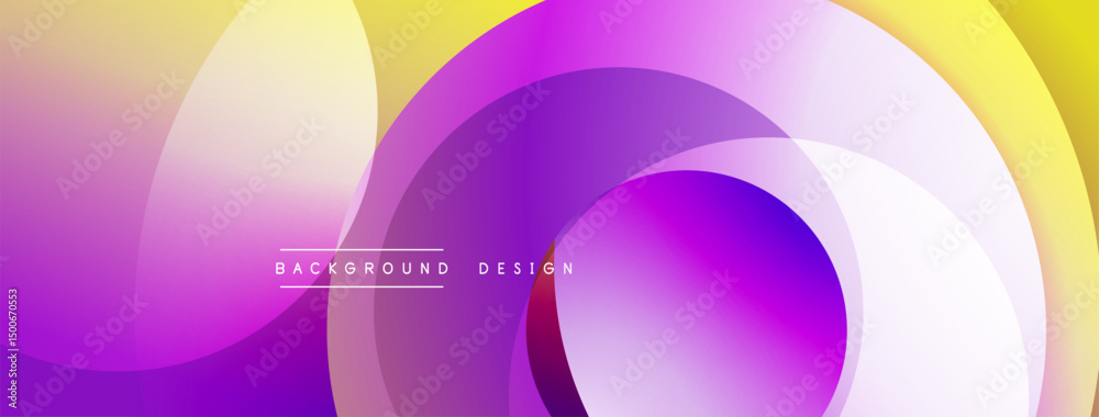 Poster Abstract colorful layers create dynamic visual effect. Gradient hues blend, forming smooth transitions, modern design element.