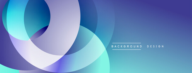 Abstract fluid shapes overlap, creating gradient color transitions. Modern design evokes calm, dynamic visual experience.