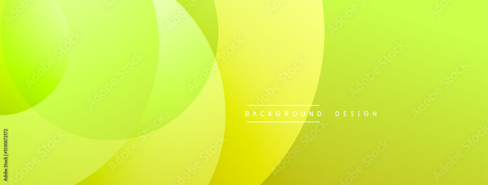 Poster Abstract yellow background. Overlapping circles create dynamic gradient effect. Modern design suitable for banners, headers.