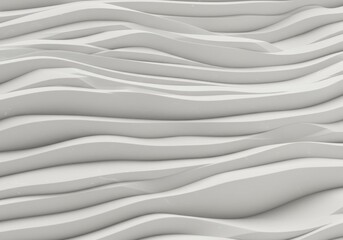 Abstract White Wave Textured Background Modern Geometric Design 3D Illustration