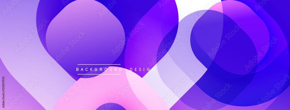 Poster abstract fluid shapes overlap, creating vibrant purple, pink gradients. modern design element for ba
