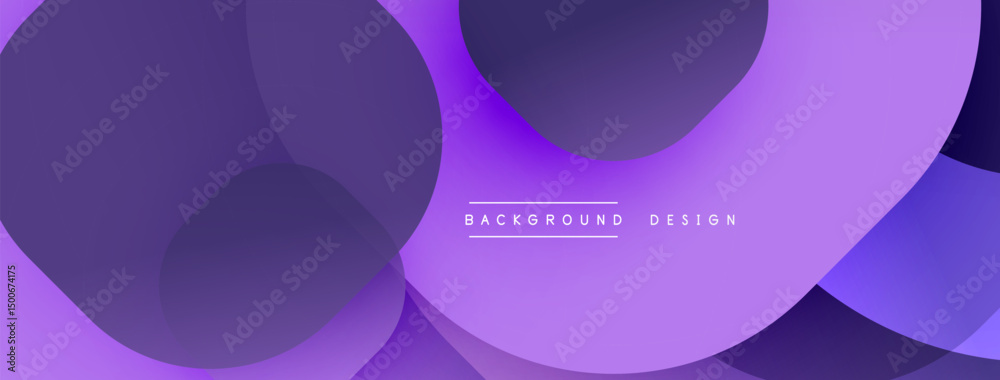 Aufkleber Abstract purple layers create dynamic visual effect. Smooth gradients, overlapping shapes suggest depth, modern design.