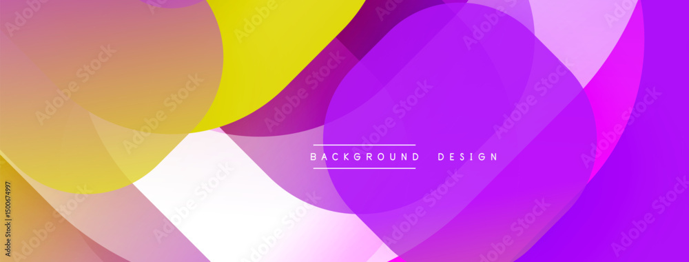 Fototapete Abstract colorful background. Overlapping shapes create vibrant gradients, modern design elements present. Text reads background design.