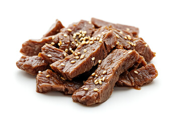 Cooked Beef Strips with Sesame Seeds