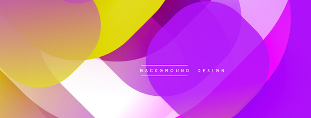 Abstract colorful background. Overlapping shapes create vibrant gradients, modern design elements present. Text reads background design.