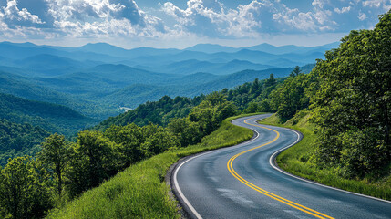 Naklejka premium A winding road in the mountains