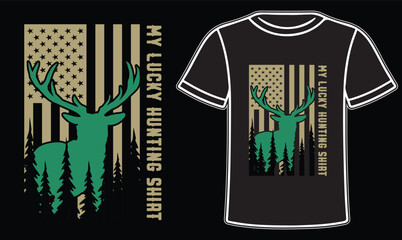 Hunting Deer typography t-shirt design