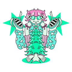 Y2K Streetwear. Y2K Clothing. Y2K Apparel. Y2K Design. Streetwear Design. Streetwear T-shirt Design.
T-shirt Design Christmas. Christmas Cartoon Character. Vector Cartoon.