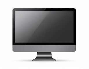 Fototapeta premium Realistic black display computer monitor vector illustration