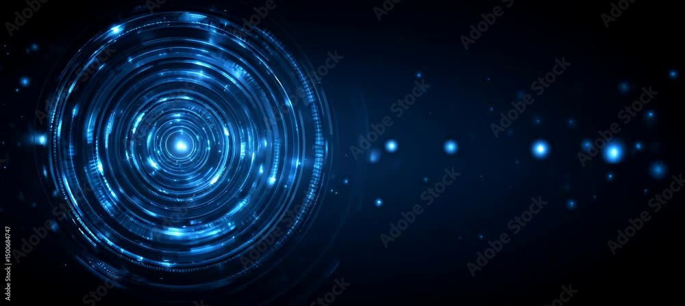 Leinwandbilder digital circular portal gate for tech logo template design background. generative video ai technolog