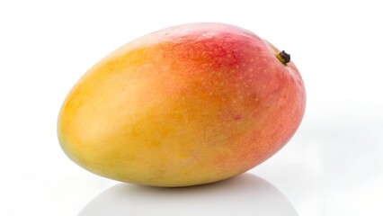 Single Southern Blush Mango on White Background in Sunlight
