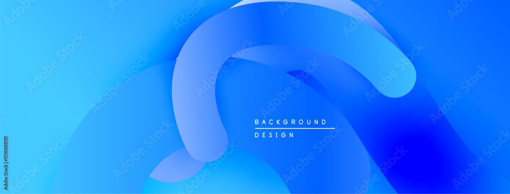 Aufkleber abstract blue background. fluid shapes overlap creating dynamic visual effect. modern design element
