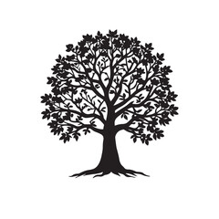 Obraz premium tree icon vector illustration silhouette 