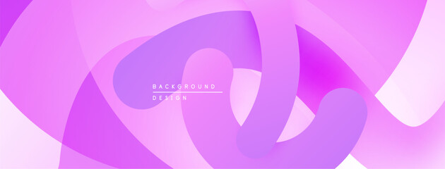 Abstract pink background. Flowing shapes create dynamic visual texture. Soft gradients suggest movement, depth. Modern design element.