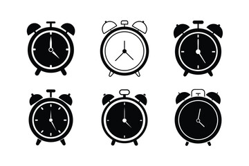 Silhouette Time Clock Vector Art