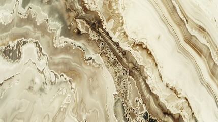 Fototapeta premium High-detailed close-up of beige stone marble texture with intricate natural patterns and rich surface details, suitable for various applications including interior design, architectural surfaces,