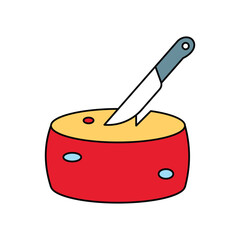 parmesan lineal color line icon with white background vector stock illustration