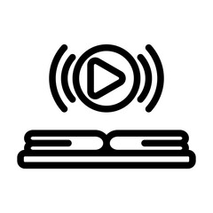 audiobook line icon