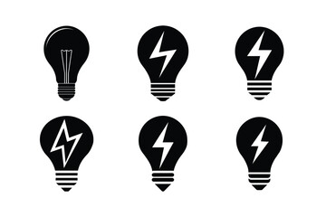 Vintage Edison Light Bulb Vector Silhouette