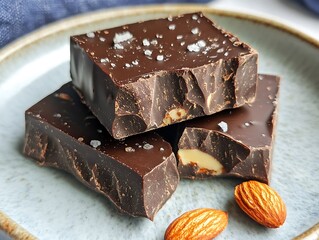 Rich Chocolate Bark with Almonds and Sea Salt Flakes, an Artisan Design